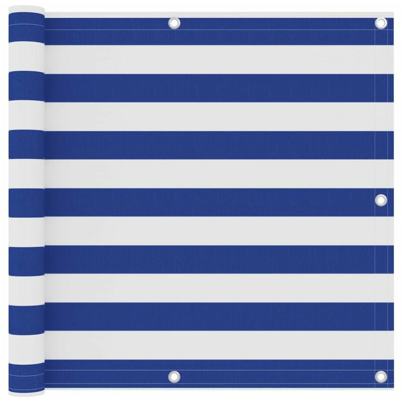 

Toldo para balcon tela oxford blanco y azul 90x300 cm
