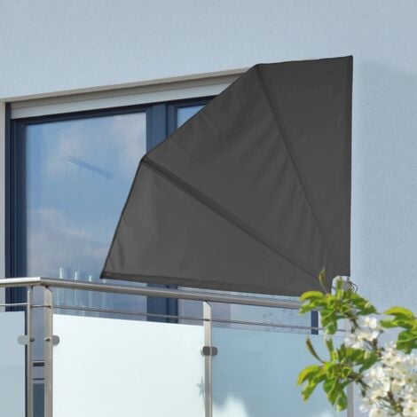 Toldo para balcón 1,2x1,2 m poliéster negro HI - Negro