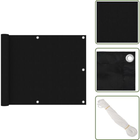 Toldo para balcón con protección UV - vidaXL Toldo para balcón de tela oxford negro 75x600 cm - Toldo para balcón con recubrimiento de PU