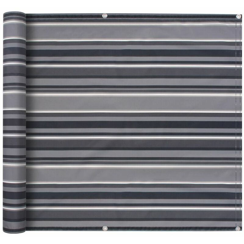 

Toldo para balcón de tela oxford 90x600 cm a rayas gris