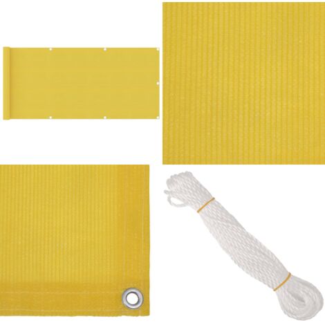 Toldo para balcón HDPE amarillo 75x500 cm - Toldo HDPE - Toldo amarillo