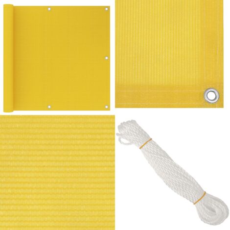 Toldo para balcón HDPE amarillo 90x300 cm - Toldo HDPE - Toldo amarillo