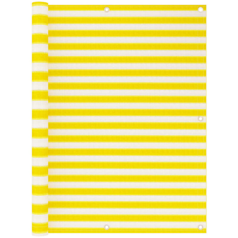 

Toldo para balcón HDPE amarillo y blanco 120x400 cm