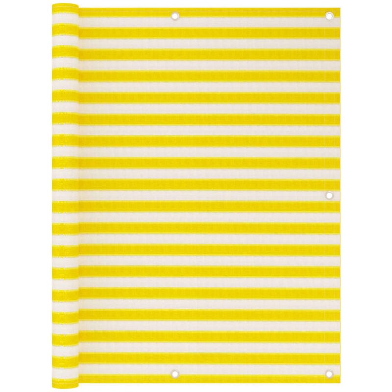 

Toldo para balcón HDPE amarillo y blanco 120x600 cm