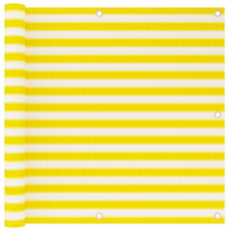 

Toldo para balcón HDPE amarillo y blanco 90x500 cm