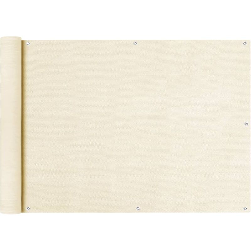 

vidaXL Toldo para balcón HDPE crema 75x300 cm - Crema