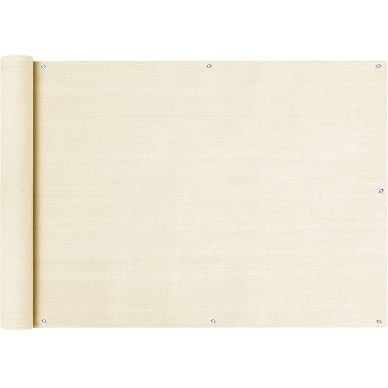 

vidaXL Toldo para balcón HDPE crema 75x600 cm - Crema