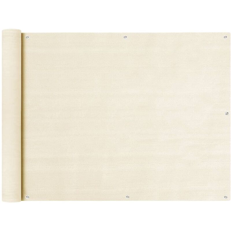 

vidaXL Toldo para balcón HDPE crema 90x500 cm - Crema