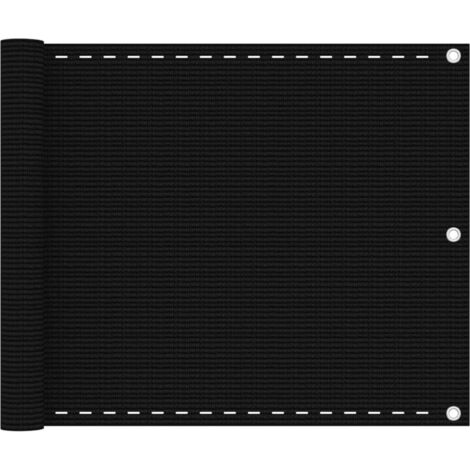 Toldo para balcón HDPE negro 75x500 cm