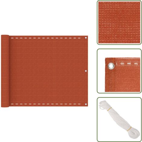 Toldo para balcón HDPE - vidaXL Toldo para balcón HDPE naranja 75x300 cm - Toldo para balcón con ventilación