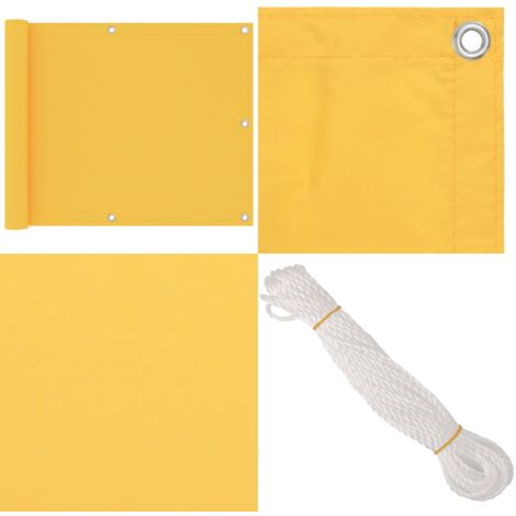 Toldo para balcón tela oxford amarillo 75x500 cm - Toldo impermeable - Toldo amarillo