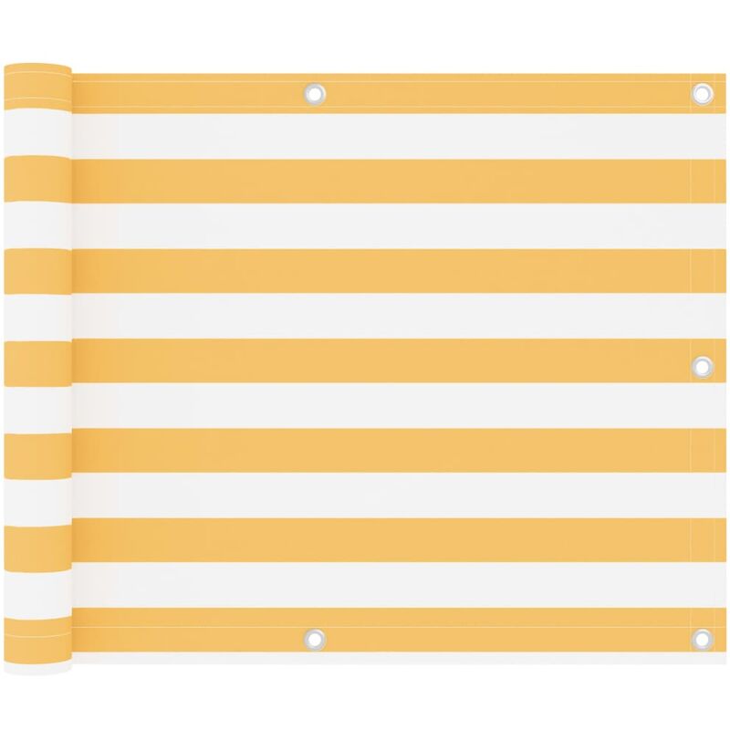 

Toldo para balcón tela oxford blanco y amarillo 75x400 cm