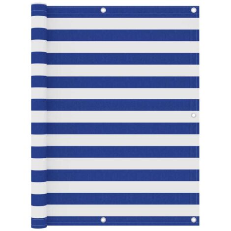 Toldo para balcón tela oxford blanco y azul 120x300 cm