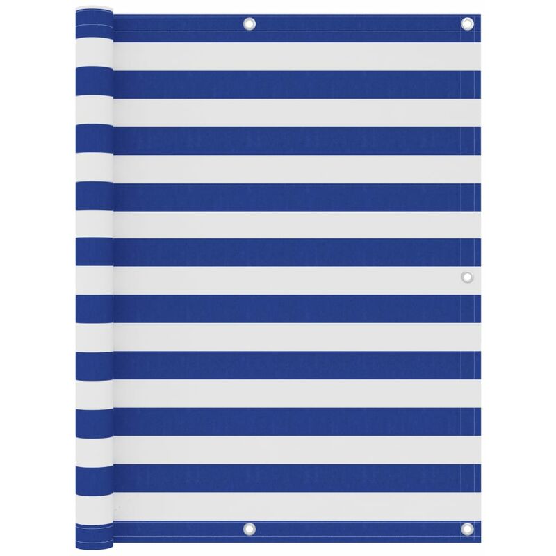 

Toldo para balcón tela oxford blanco y azul 120x400 cm