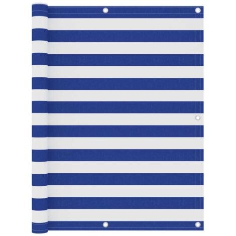 Toldo para balcón tela oxford blanco y azul 120x400 cm