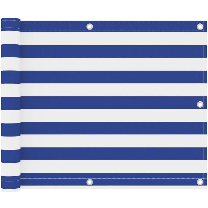 

Toldo para balcón tela oxford blanco y azul 75x500 cm