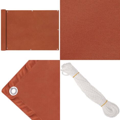 Toldo para balcón tela oxford terracota 75x400 cm - Toldo impermeable - Toldo terracota