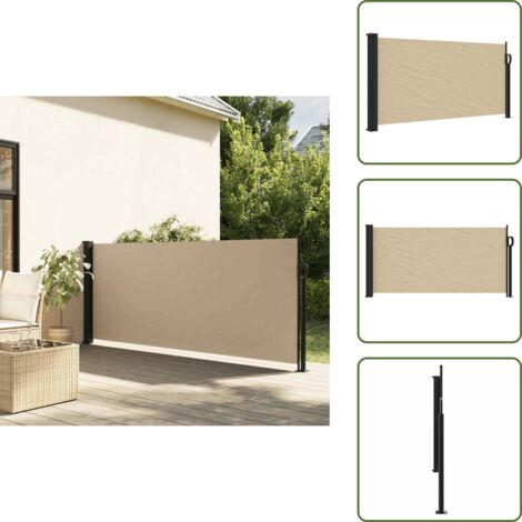 Toldo para balcón - vidaXL Toldo lateral retráctil beige 100x500 cm - Toldo para terraza