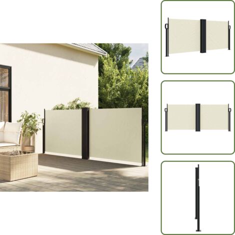 Toldo para balcón - vidaXL Toldo lateral retráctil crema 100x600 cm - Toldo para terraza