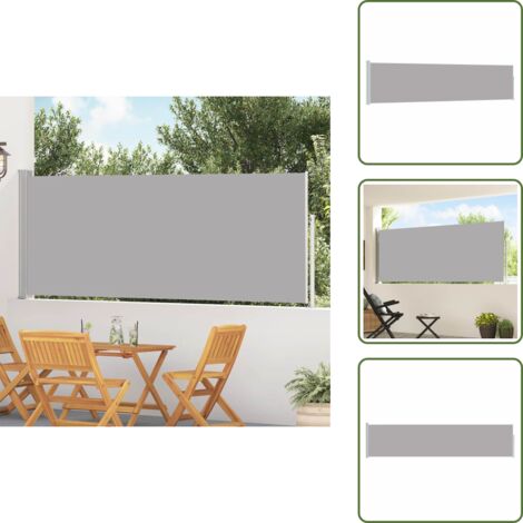 Toldo para balcón - vidaXL Toldo lateral retráctil de jardín gris 120x500 cm - Toldo para terraza