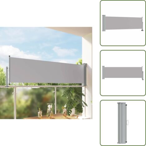 Toldo para balcón - vidaXL Toldo lateral retráctil de jardín gris 80x300 cm - Toldo gris