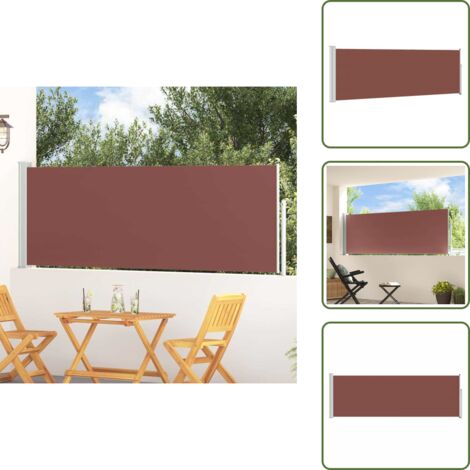 Toldo para balcón - vidaXL Toldo lateral retráctil de jardín marrón 100x300 cm - Toldo de protección solar
