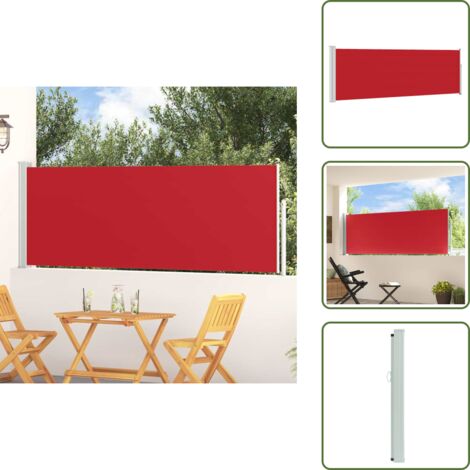 Toldo para balcón - vidaXL Toldo lateral retráctil de jardín rojo 100x300 cm - Toldo para terraza