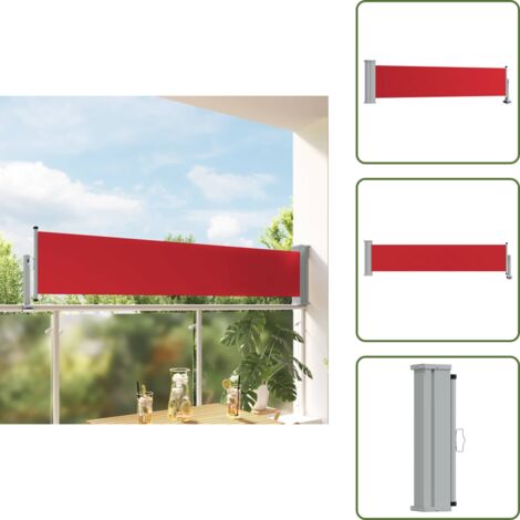 Toldo para balcón - vidaXL Toldo lateral retráctil de jardín rojo 60x300 cm - Toldo para terraza