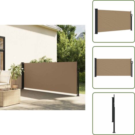 Toldo para balcón - vidaXL Toldo lateral retráctil gris taupe 100x500 cm - Toldo para terraza