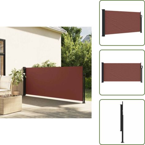 Toldo para balcón - vidaXL Toldo lateral retráctil marrón 100x300 cm - Toldo para terraza