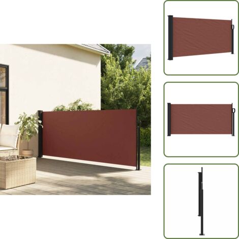 Toldo para balcón - vidaXL Toldo lateral retráctil marrón 100x500 cm - Toldo para terraza