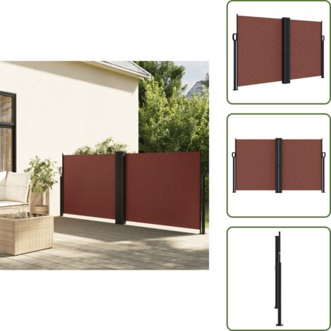 Toldo para balcón - vidaXL Toldo lateral retráctil marrón 140x600 cm - Toldo para terraza