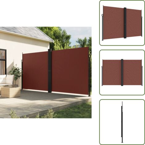 Toldo para balcón - vidaXL Toldo lateral retráctil marrón 220x1000 cm - Toldo para terraza