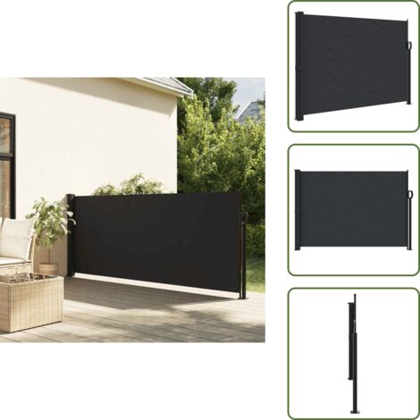 Toldo para balcón - vidaXL Toldo lateral retráctil negro 140x300 cm - Toldo para terraza