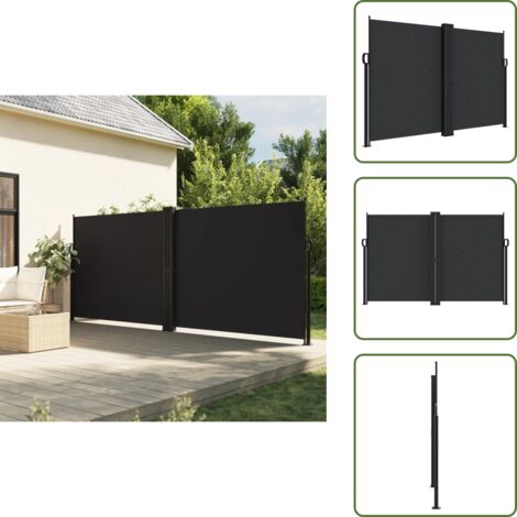 Toldo para balcón - vidaXL Toldo lateral retráctil negro 160x1000 cm - Toldo para terraza