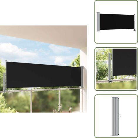 Toldo para balcón - vidaXL Toldo lateral retráctil para patio 100x300 cm negro - Toldo para patio