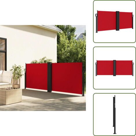 Toldo para balcón - vidaXL Toldo lateral retráctil rojo 100x600 cm - Toldo para terraza