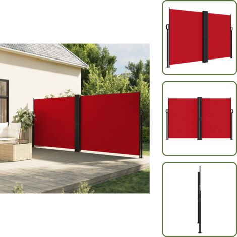 Toldo para balcón - vidaXL Toldo lateral retráctil rojo 160x600 cm - Toldo para terraza