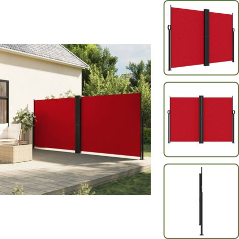 Toldo para balcón - vidaXL Toldo lateral retráctil rojo 180x1200 cm - Toldo para terraza