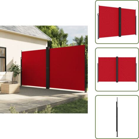 Toldo para balcón - vidaXL Toldo lateral retráctil rojo 220x1000 cm - Toldo para terraza