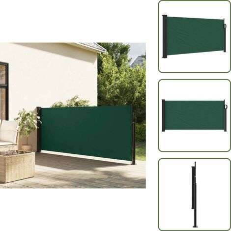 Toldo para balcón - vidaXL Toldo lateral retráctil verde oscuro 100x500 cm - Toldo para terraza