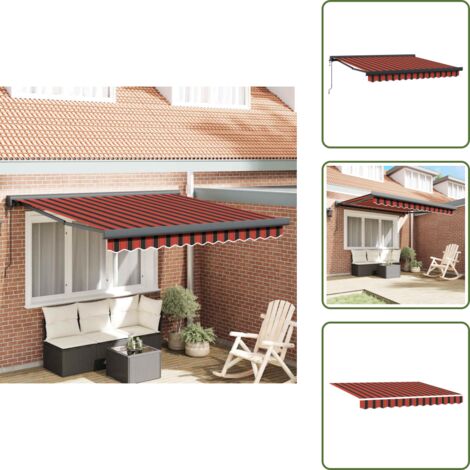 Toldo para balcones - vidaXL Toldo retráctil aluminio y tela naranja y marrón 3x2,5 m - Toldo motorizado