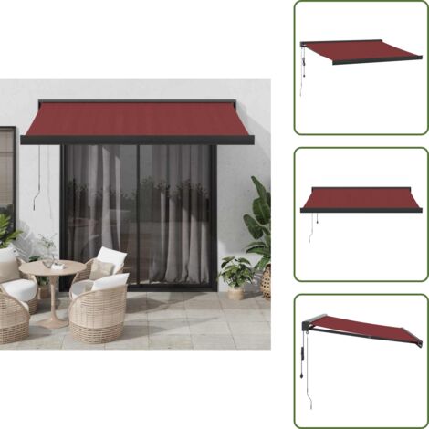 Toldo para balcones - vidaXL Toldo retráctil automático burdeos 350x250 cm - Toldo UV
