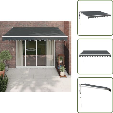 Toldo para balcones - vidaXL Toldo retráctil automático gris antracita 3,5x2,5 m - Toldo eléctrico