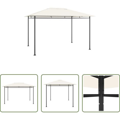 Toldo para exteriores -  Cenador color crema 384x281x270 cm 180 g/m²