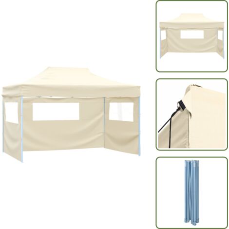 Toldo para fiestas - vidaXL Carpa pleglable con 3 paredes crema 3x4,5 m - Toldo para jardín