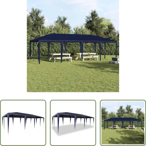 Toldo para jardín -  Carpa de Fiesta Azul 800 x 400 x 266 cm Polietileno y Acero