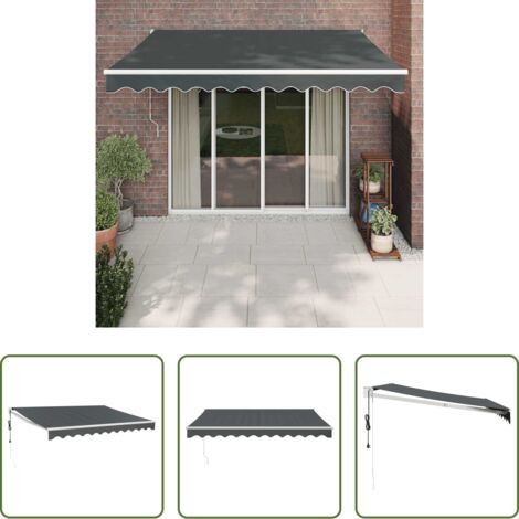 Toldo para jardín -  Toldo retráctil automático gris antracita 3,5x2,5 m