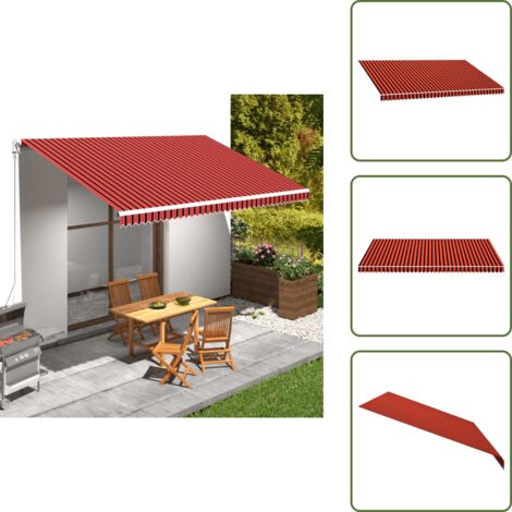 Toldo para jardín - vidaXL Toldo de lona naranja y marrón 5x3 m - Toldo para terraza
