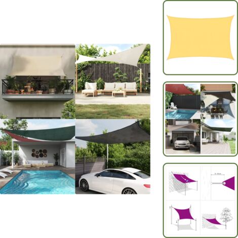 Toldo para jardín - vidaXL Toldo de vela beige HDPE 160 g/m² 5x7 m - Toldo para terraza